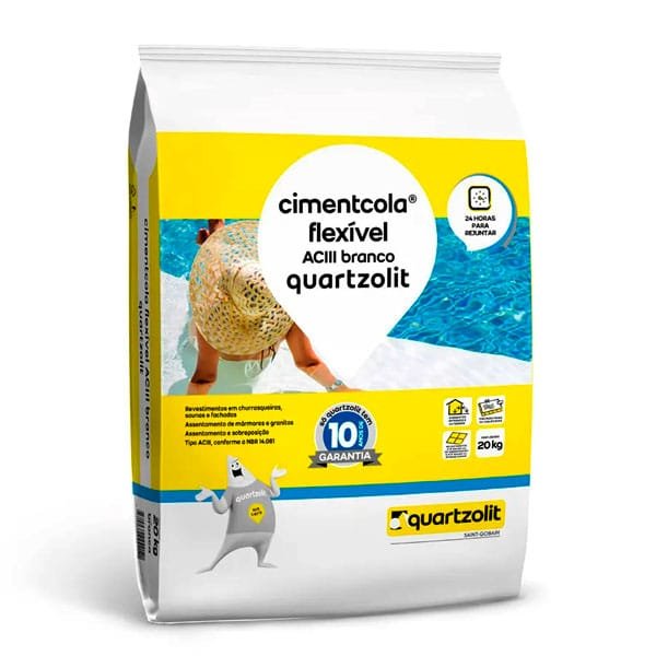 Argamassa ACIII Externa Branca 20Kg Quartzolit