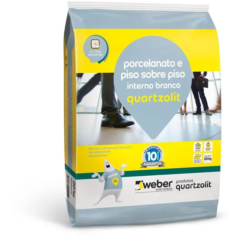 Argamassa Quartzolit Piso sobre Piso Interna Branca