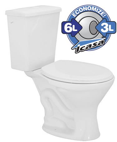 Bacia Icasa Sabará Pop Branca com Caixa Acoplada