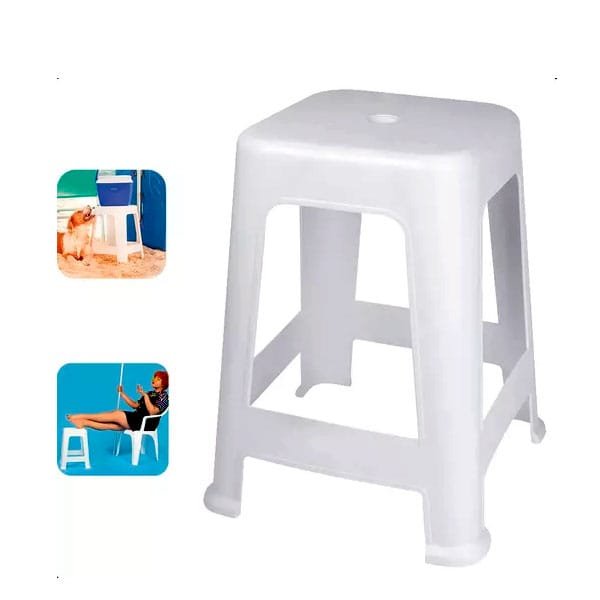Banqueta Plástica Mor Branca