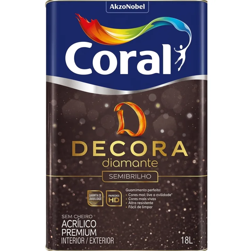 Base Coral Decora Diamante Semi Brilho P 16L ( Verificar Cores )
