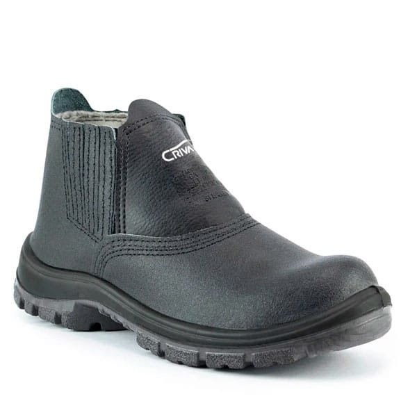 Botina Segurança Crival Preta com Bico Plástico