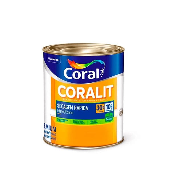 Esmalte Base de Àgua Coral Branco Brilhante 900ml