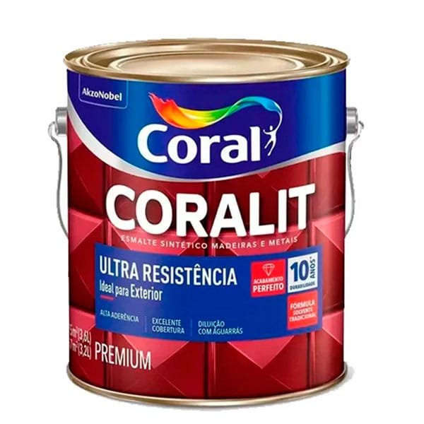 Esmalte Sintético Coral Ultra Resistente Preto Fosco 3,6L