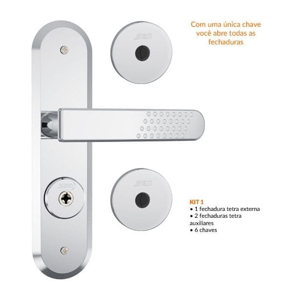 Fechadura Stam Kit Inox 1800/21