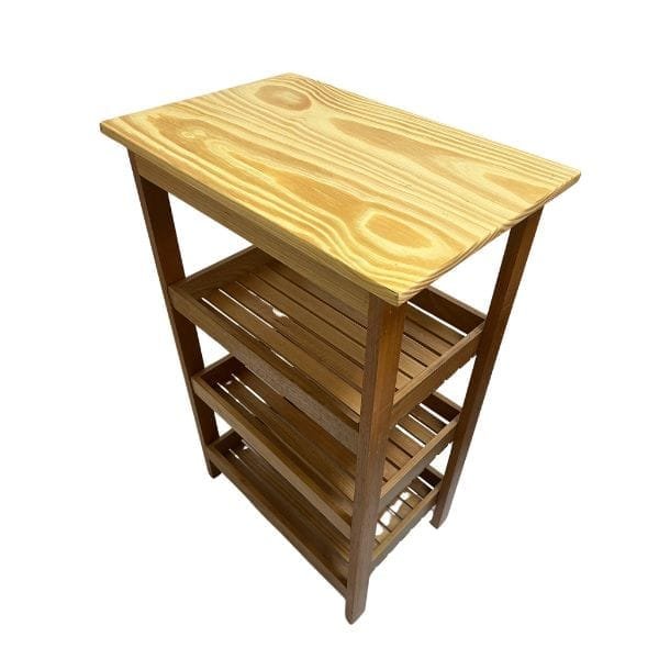 Fruteira de Madeira Tampo Reto com 3 Prateleiras