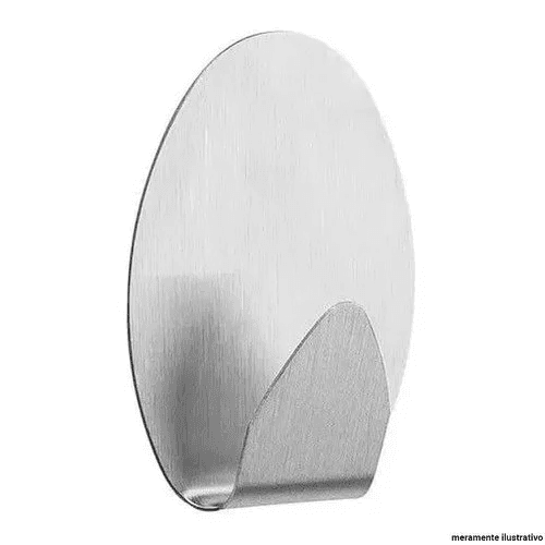 Gancho - Adesivo de Parede Inox Oval