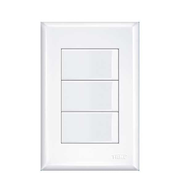 Interruptor FAME 2907 3 teclas Simples 16A com placa Evidence