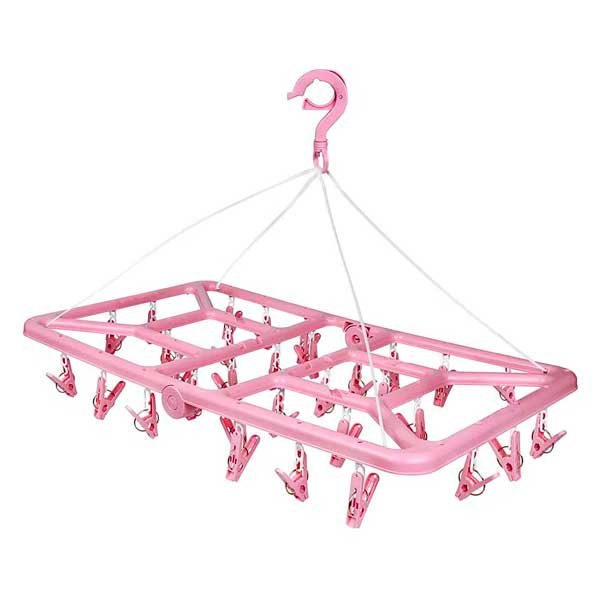 Mini Varal Retratil Dobrável com 32 prendedores