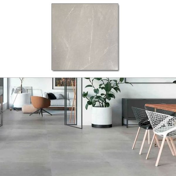 Piso Cerâmico Ceral Algar Cinza Brilhante 43x43