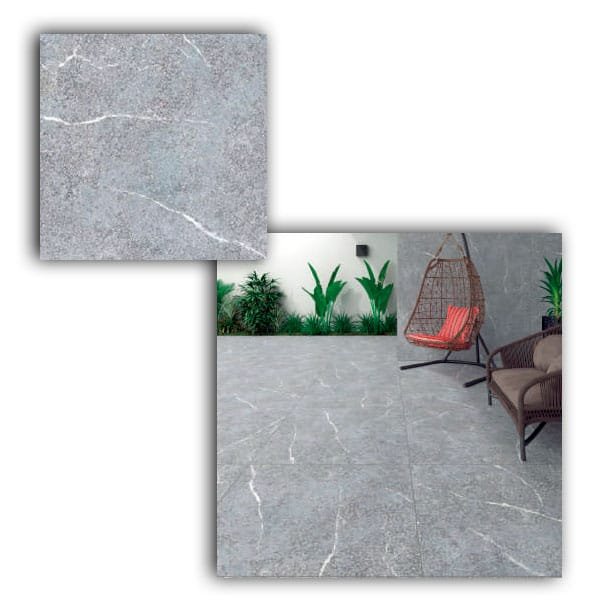 Piso Cerâmico Pietro Grigio - Incopiso Rústico 75x75 cx 2,28