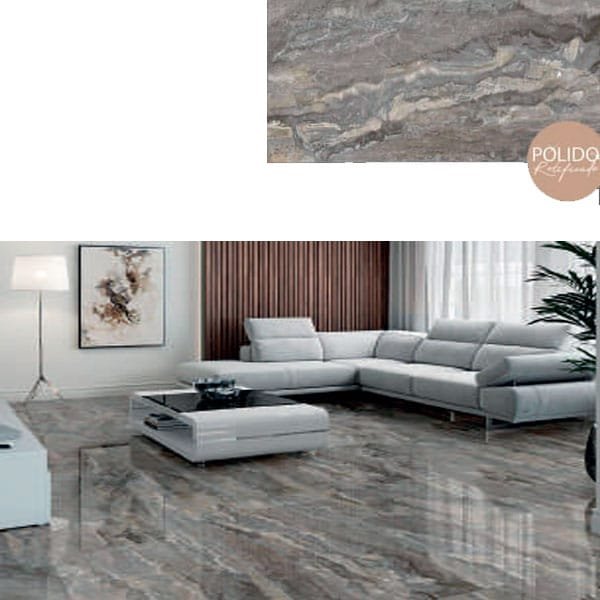 Piso Formigres Agata Gris Retificado Polido 60x1,20 cx2,16