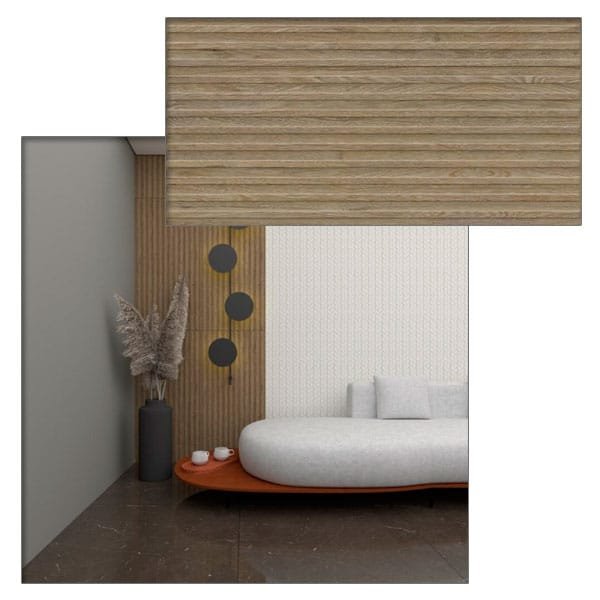 Porcelanato Savane Ripado Freijó Acetinado Retificado 56x1,13