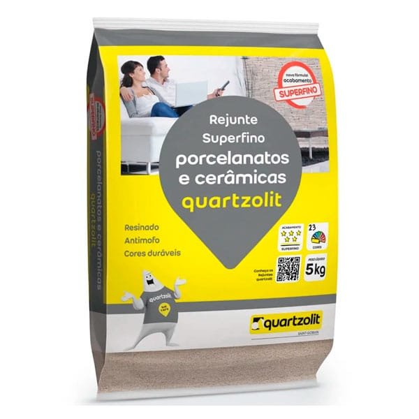 Rejunte Porcelanato Quartzolit 5kg Cinza Platina