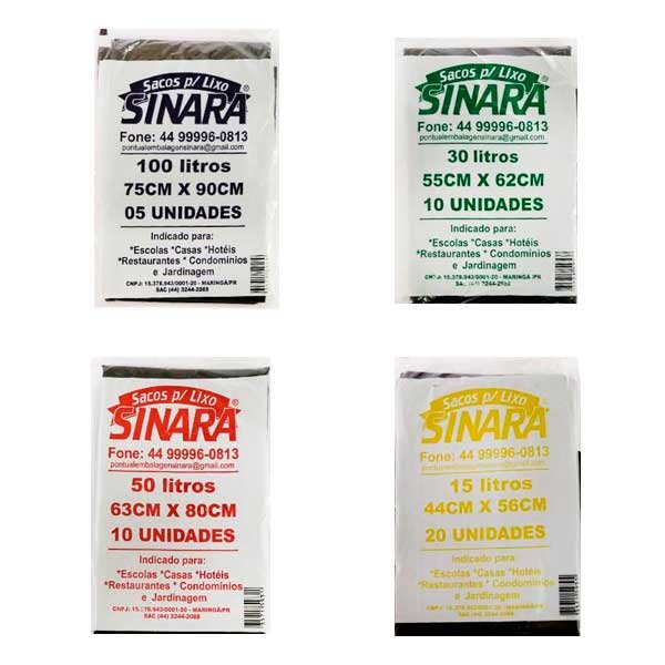 Saco Plástico para Lixo - Sinara