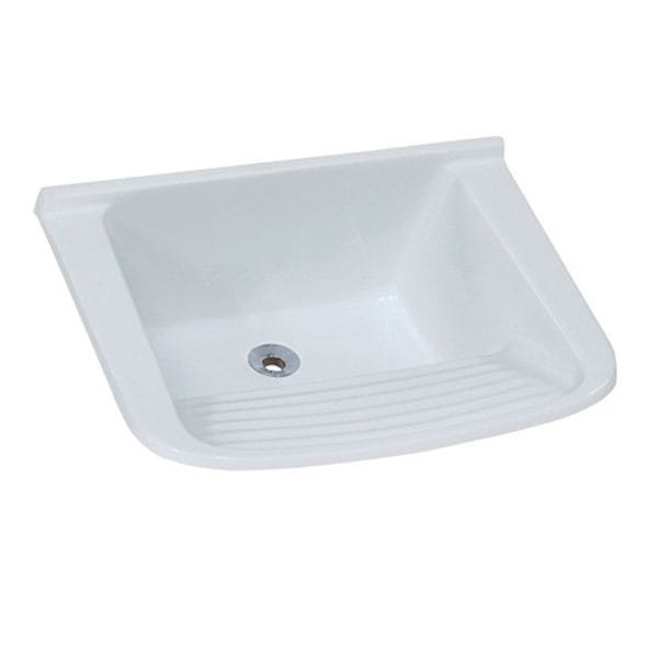 Tanque Garça 60x60 Marmorizado Quadrado Branco