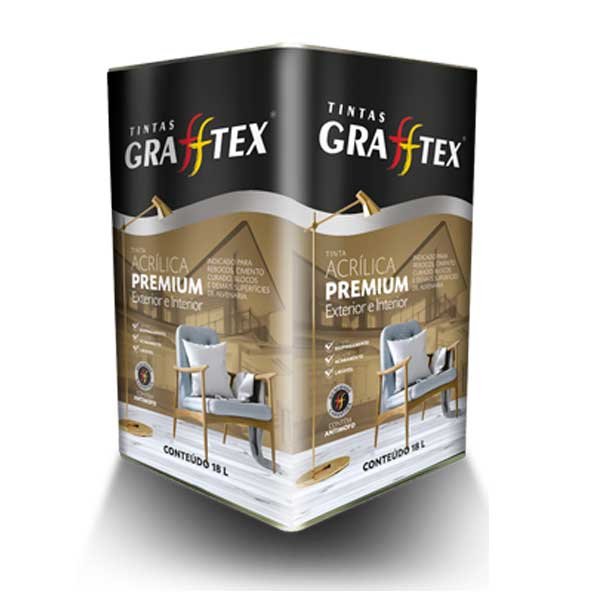Tinta Acrílica Premium Grafftex 18L Branco Fosco