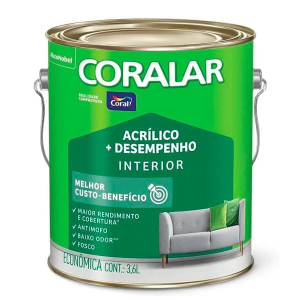 Tinta Coral Acrílica Coralar Branco 3,6L