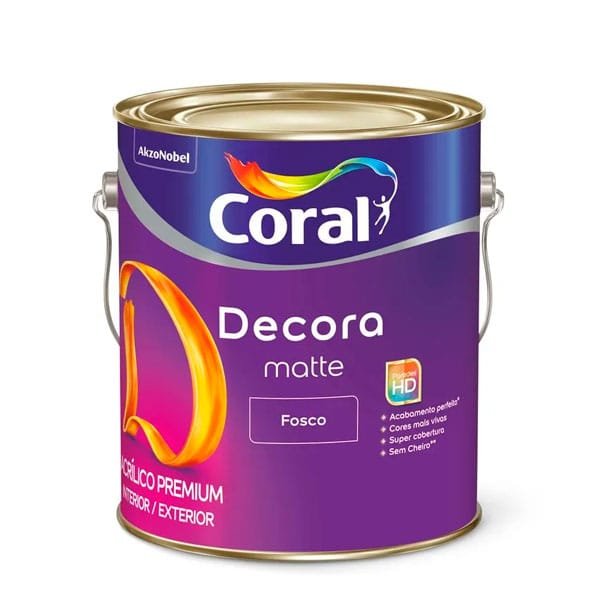 Tinta Coral Acrílico Decora Mate Fosco Branco Neve 3,6L