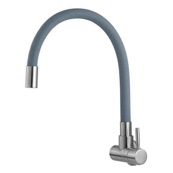 Torneira Rainha 54041 Parede Aço Escovada Bica Flexível 1/4 de volta