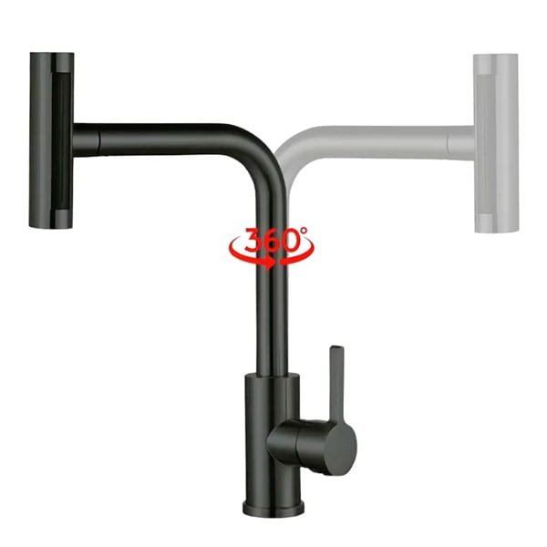 Torneira Rainha 92993 Bancada 4 Funções 360º Preta Fosca 1/4 de volta